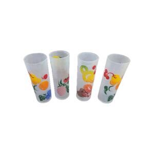 Vintage Federal Frosted Tom Collins Zombie Fruit Glass MCM 6 3/4 "